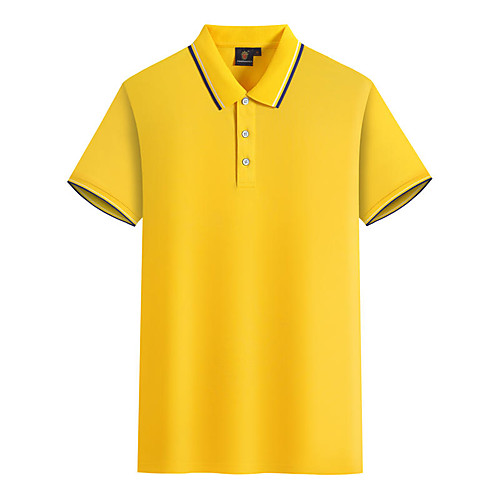 

Men's Golf Shirt Tennis Shirt Color Block Plus Size Basic Short Sleeve Daily Slim Tops Shirt Collar Yellow Blue Gray / Sports / Summer