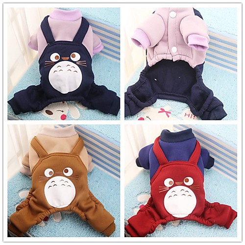 

Dog Cat Jumpsuit Character Casual / Daily Simple Style Winter Dog Clothes Puppy Clothes Dog Outfits Purple Red Coffee Costume for Girl and Boy Dog Fleece XS S M L XL XXL