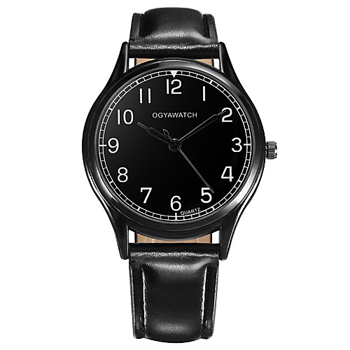 

Men's Dress Watch Quartz Stylish Leather Black Casual Watch Analog Casual Fashion - White Black Two Years Battery Life