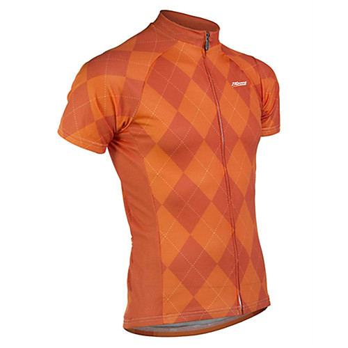 

21Grams Men's Short Sleeve Cycling Jersey Summer Spandex Polyester Red Blue Grey Plaid Checkered Solid Color Bike Jersey Top Mountain Bike MTB Road Bike Cycling UV Resistant Quick Dry Breathable