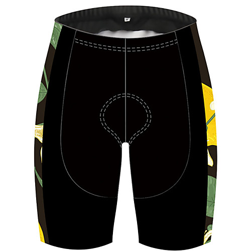 

21Grams Women's Cycling Shorts Spandex Bike Shorts Pants Padded Shorts / Chamois Quick Dry Breathable Sports Floral Botanical Lemon Fruit Black / Yellow Mountain Bike MTB Road Bike Cycling Clothing