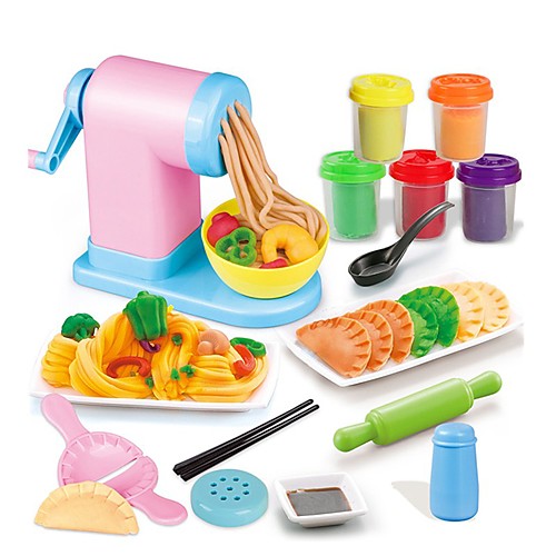 

17 pcs Toy Kitchen Set Pretend Play Plasticine Food Family Pasta Simulation Hand-made Parent-Child Interaction Plastic Shell Kid's Child's DIY Toys Party Favors & Gifts