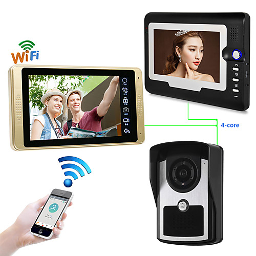 

Wired & Wireless 7 inch Hands-free 1024600 Pixel One to Two video doorphone