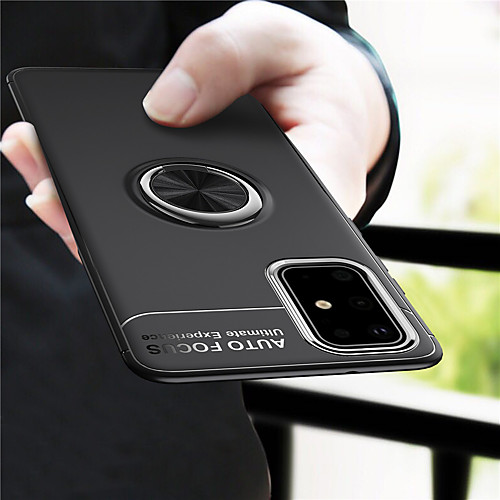 

Phone Case For Samsung Galaxy Back Cover S21 FE 5G S21 S21 Plus S21 Ultra Galaxy A52 Galaxy A72 Galaxy A42 Galaxy A32 5G S20 Plus S20 Ultra Shockproof Ring Holder Solid Color TPU Metal