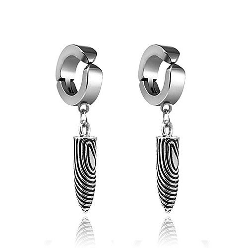 

Men's Earrings Holiday Wedding Birthday Romantic Earrings Jewelry Silver / Black For Street Date Festival