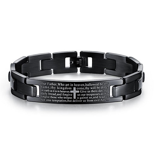 

Men's Chain Bracelet Classic Cross Stylish Titanium Steel Bracelet Jewelry Black For Gift Festival