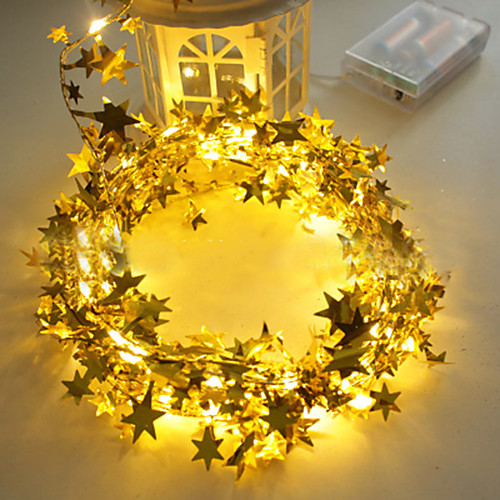 

3M LED Christmas Decoration Garland Light Golden Bright Stars 30 LED Stars String Lights for Home Wedding Bedroom Bedside Window Decor Lamp DIY Hanging