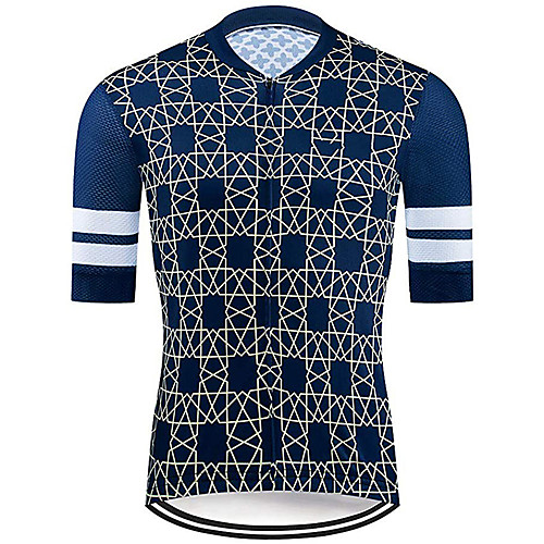 

21Grams Men's Short Sleeve Cycling Jersey Summer Spandex Polyester RedBlue Plaid Checkered Solid Color Bike Jersey Top Mountain Bike MTB Road Bike Cycling UV Resistant Quick Dry Breathable Sports