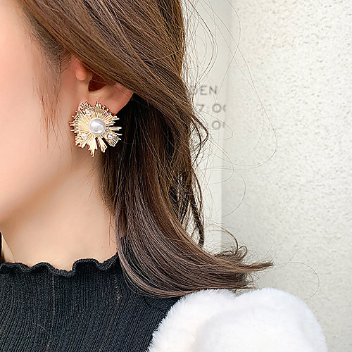 

Women's Stud Earrings Drop Earrings Hoop Earrings Classic Stylish Simple Punk Cool Imitation Pearl Gold Plated Earrings Jewelry Gold For Party Evening Gift Vacation Street Festival 1 Pair
