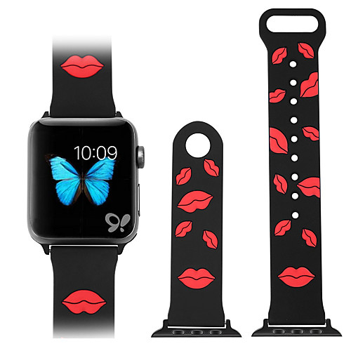 

Fashion red lip glue cartoon silicone sports strap for apple iWatch watch 1/2/3/4/5 generation of gm