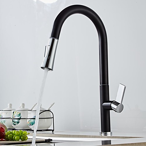 

Kitchen faucet - Single Handle One Hole Electroplated Pull-out / ­Pull-down Centerset Contemporary Kitchen Taps