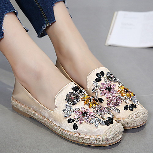 

Women's Loafers & Slip-Ons Espadrilles Flat Heel Round Toe Daily Canvas Summer Almond Black