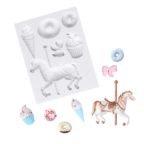 

Baby feast carousel ice cream bowknot small cake chocolate mold fondant silicone mold