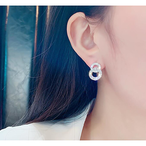 

Women's Stud Earrings Hoop Earrings Classic Luxury Classic Earrings Jewelry White For Party Evening Gift Formal Date 1 Pair