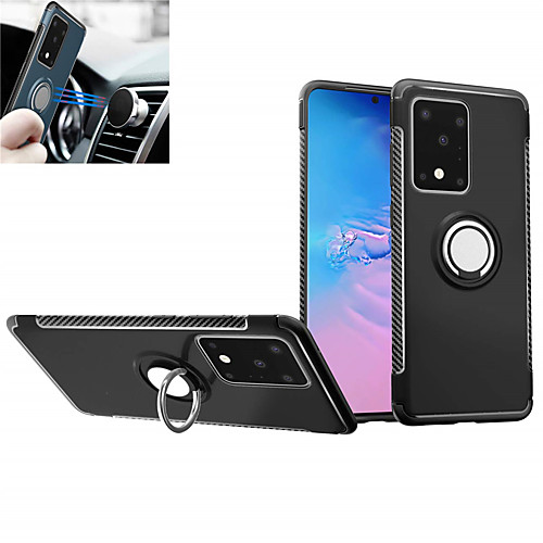 

Case For Samsung Galaxy Galaxy S10 / Galaxy S10 Plus / Galaxy S10 E Ring Holder Back Cover Solid Colored TPU / PC / Metal