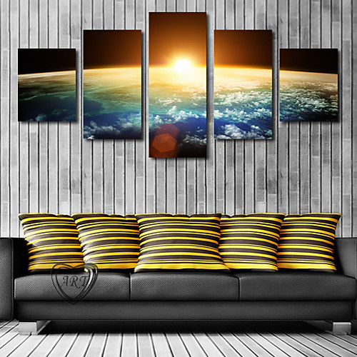 

5 Panel Wall Art Canvas Prints Painting Artwork Picture Universe Earth Home Decoration Décor Stretched Frame / Rolled