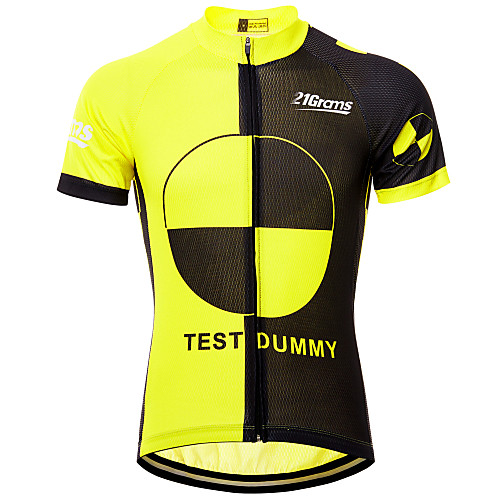 

21Grams Men's Short Sleeve Cycling Jersey Summer Black / Yellow Novelty Funny Bike Top Mountain Bike MTB Road Bike Cycling UV Resistant Quick Dry Moisture Wicking Sports Clothing Apparel / Athleisure