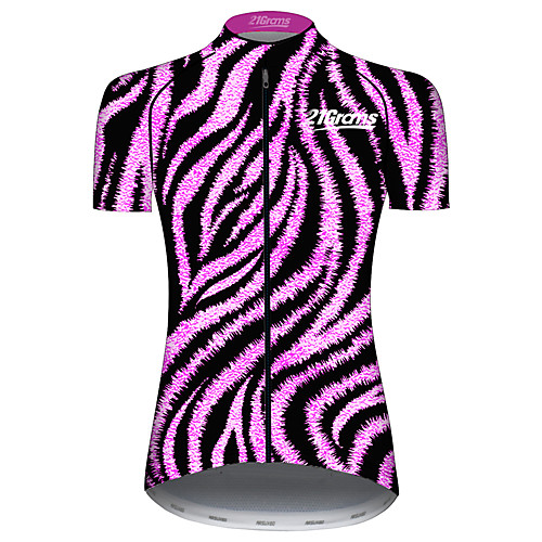 

21Grams Women's Short Sleeve Cycling Jersey Summer Spandex Polyester Purple Stripes Solid Color Geometic Bike Jersey Top Mountain Bike MTB Road Bike Cycling UV Resistant Quick Dry Breathable Sports