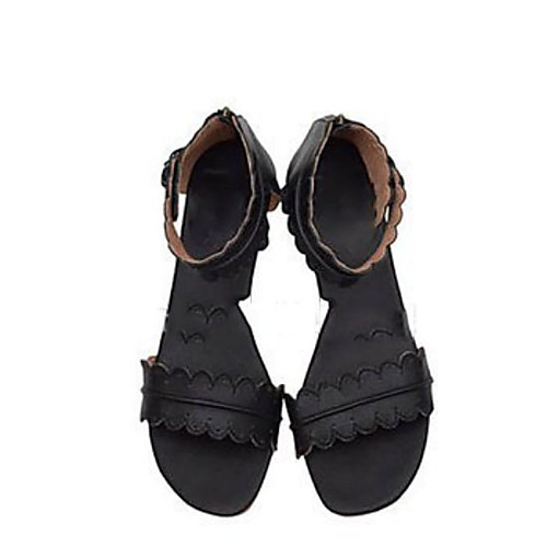 

Women's Sandals Wedge Sandals Wedge Heel Round Toe Daily PU White Black Brown