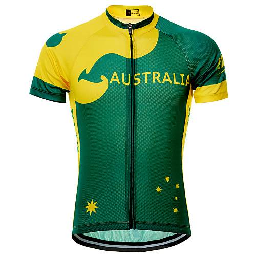 

21Grams Australia Austria National Flag Women's Short Sleeve Cycling Jersey - Green Bike Top UV Resistant Quick Dry Moisture Wicking Sports Summer Terylene Mountain Bike MTB Road Bike Cycling