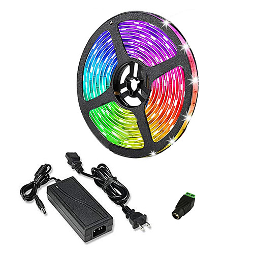 

5m 60W Flexible LED Light Strips Light Sets Flexible Tiktok Lights 300 LEDs SMD5050 10mm 1 X 12V 5A Power Supply 1 set Warm White White Red Cuttable Party TV background light Decorative 12 V
