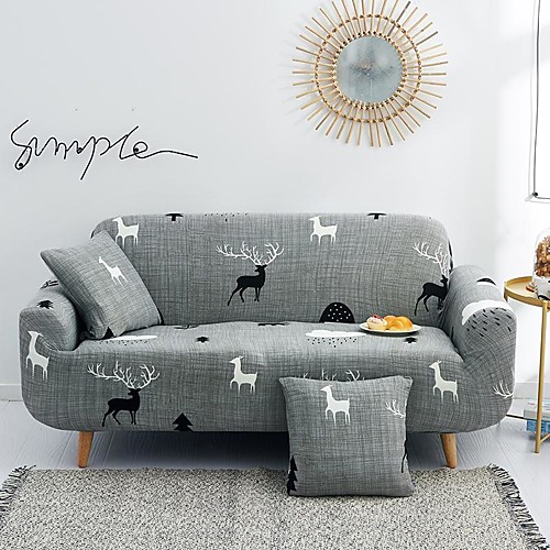 

Couch Cover Furniture Protector Solid Color Soft Stretch Slipcover Fit for Armchair/ Loveseat/ Three Seater/ Four Seater/ L shaped sofa Easy to Install