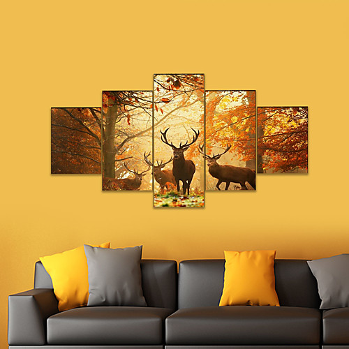 

5 Panel Wall Art Canvas Prints Painting Artwork Picture Animal Elk Deer Home Decoration Décor No Frame Unframed Unstretched