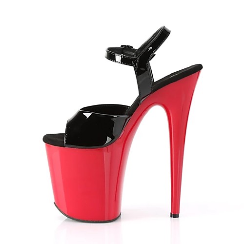 

Women's Sandals Stiletto Heel Peep Toe British Office & Career PU Solid Colored Black / Red