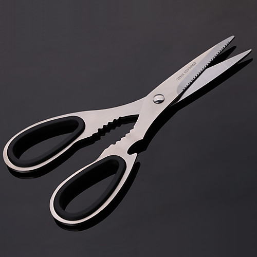 

18cm 7.3inch Multifunctional Stainless Steel Poultry Kitchen Scissor Nutcracker Bottle Opener Bone Cutter Cook Tool Shear Cut