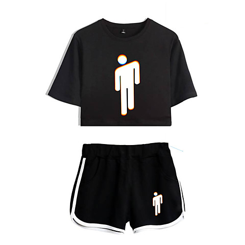 

Inspired by Cosplay Billie Eilish Pants Cosplay Costume Pure Cotton Print Shorts For Women's / T-shirt