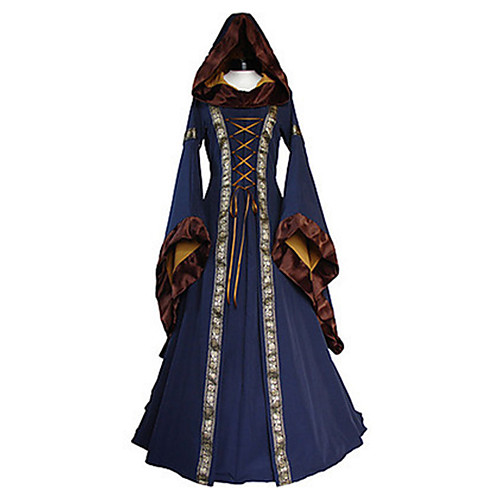

Outlander Cosplay Retro Medieval Vacation Dress Dress Cosplay Costume Hoodie Prom Dress Women's Costume Dark Navy Vintage Cosplay Party Halloween Festival