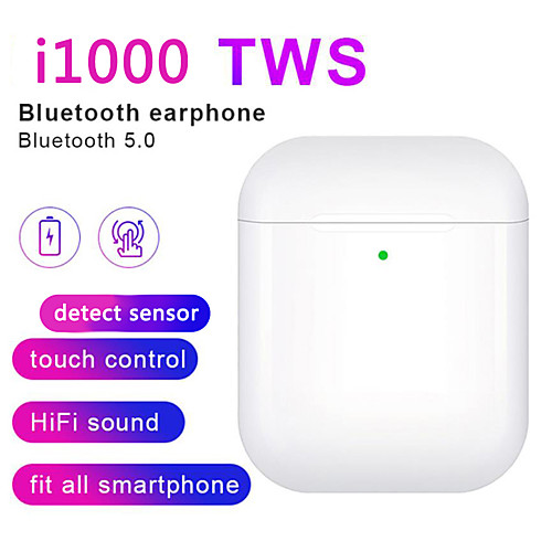 

i1000 TWS Bluetooth 5.0 In-ear Smart Sensor TWS Wireless Earphone Black & White Headsets Earbuds Pop up headphones Pk i5000