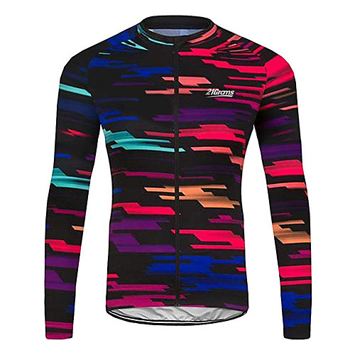 

Men's Long Sleeve Cycling Jersey Summer Polyester Black / Red Stripes Solid Color Bike Jersey Top Mountain Bike MTB Road Bike Cycling UV Resistant Quick Dry Breathable Sports Clothing Apparel