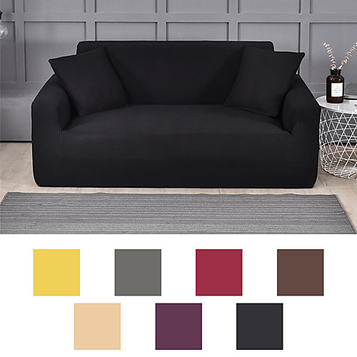 

Couch Cover Furniture Protector Solid Color Soft Stretch Slipcover Fit for Armchair/ Loveseat/ Three Seater/ Four Seater/ L shaped sofa Easy to Install