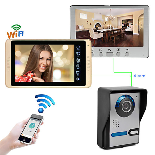 

Wired & Wireless 7 inch Hands-free 1024600 Pixel One to Two video doorphone