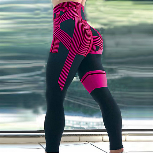 

Women's High Waist Yoga Pants Tights Leggings Tummy Control Butt Lift Quick Dry Black / Red Black / Blue Fitness Gym Workout Running Summer Sports Activewear High Elasticity Skinny