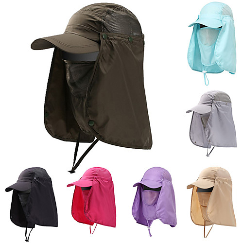 

Women's Men's Sun Hat Fishing Hat Fisherman Hat Hiking Hat 1 PCS Outdoor Waterproof Portable Sunscreen UV Resistant Hat Solid Color Cotton Purple Fuchsia Camouflage for Camping / Hiking Hunting