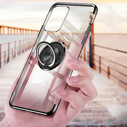 

Luxury Magnetic Ring Plating Phone Case For Samsung Galaxy S20 Ultra S20 Plus S10 Plus 5G S9 Plus S8 Plus Note 10 Pro Transparent TPU Shockproof Stand Back Cover