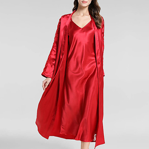 

Women's Suits Pajamas Nightgown Solid Colored Polyester / Cotton Casual Deep V Training Daily Wear