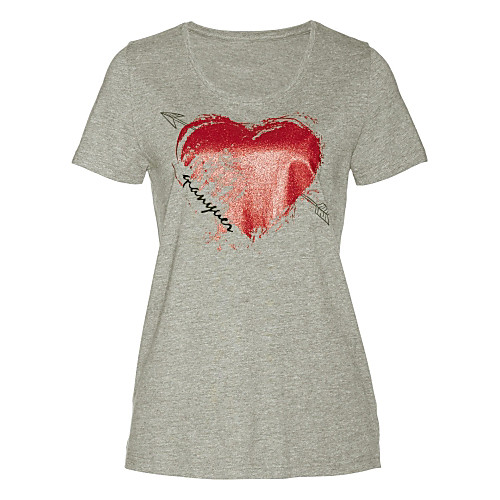 

Women's T-shirt Geometric Print Round Neck Tops Basic Top White Black Gray