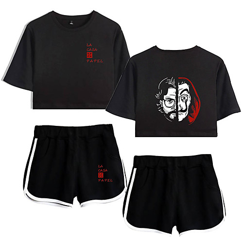 

Inspired by la casa de papel Dali Pants Cosplay Costume Pure Cotton Print Printing Shorts For Women's / T-shirt