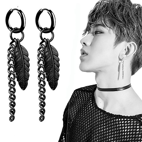 

Men's Drop Earrings Dangle Earrings Trendy Korean Earrings Jewelry Black For 1pc