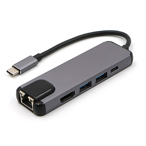 

LITBest USB 3.1 Type C to HDMI 2.0 / USB 3.0 / USB 3.0 Type C / RJ45 USB Hub 5 Ports High Speed
