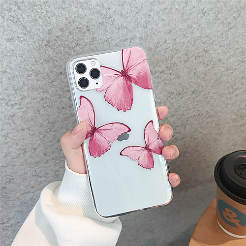 

Case For Apple iPhone 11 11 Pro 11 Pro Max Red butterflies TPU material Painting process scratch proof phone case