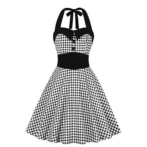 

Women's A Line Dress Midi Dress Black Sleeveless Print Crew Neck S M L XL XXL