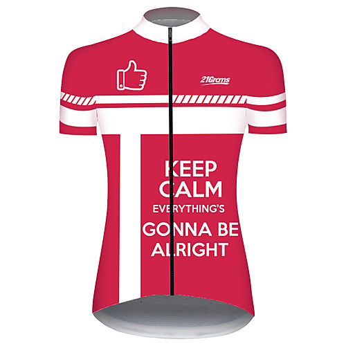 

21Grams Women's Short Sleeve Cycling Jersey Summer Spandex Polyester Red and White Solid Color Geometic Bike Jersey Top Mountain Bike MTB Road Bike Cycling UV Resistant Quick Dry Breathable Sports