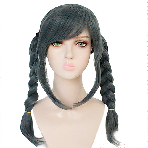 

Dangan Ronpa Peko Pekoyama Cosplay Wigs Women's Braid 18 inch Heat Resistant Fiber Plaited Gray Adults' Anime Wig