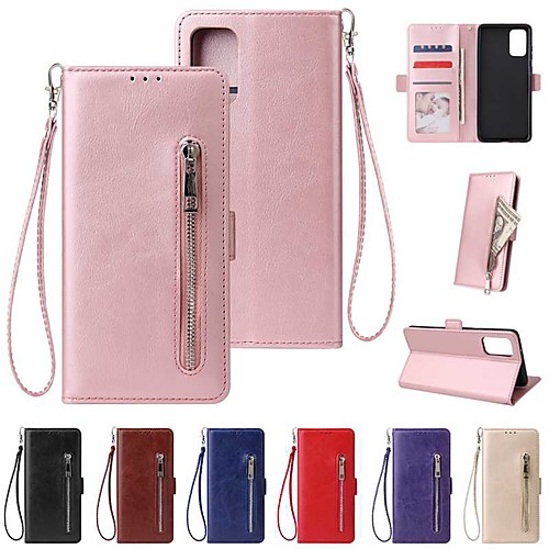 

Case For Samsung Galaxy A71/ A51/ M40S/ S20 Ultra Wallet /Card Holder with Chain / Shockproof Solid Colored PU Leather Case For Samsung S20 Plus /Note 10 Plus /A70 /A50 /A40S /A30 /A20S /A10s/Note 9