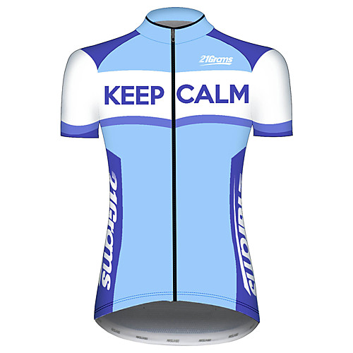 

21Grams Women's Short Sleeve Cycling Jersey Summer Spandex Polyester BlueWhite Patchwork Novelty Bike Jersey Top Mountain Bike MTB Road Bike Cycling UV Resistant Quick Dry Breathable Sports Clothing