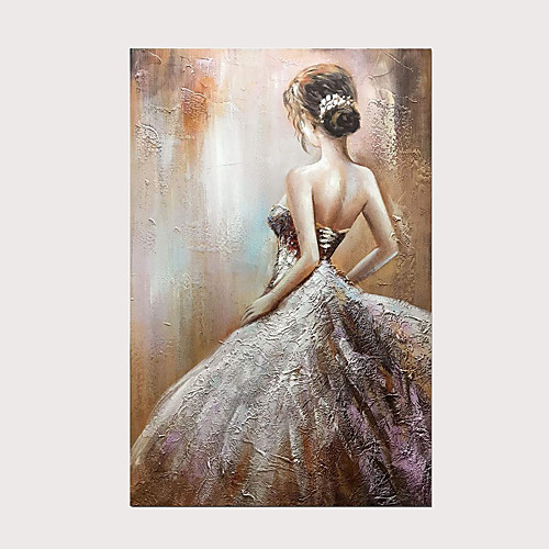 

Oil Painting Hand Painted Vertical Abstract People Modern Stretched Canvas